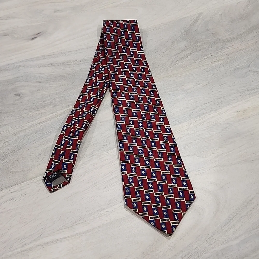 PERRY ELLIS PORTFOLIO MEN'S TIES  RED BLUE ,PREOWNED